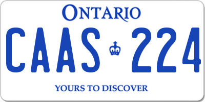 ON license plate CAAS224