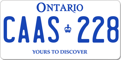 ON license plate CAAS228