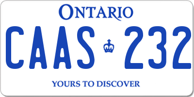 ON license plate CAAS232