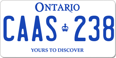 ON license plate CAAS238