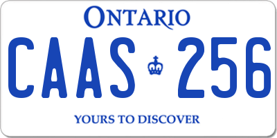 ON license plate CAAS256