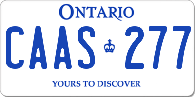 ON license plate CAAS277