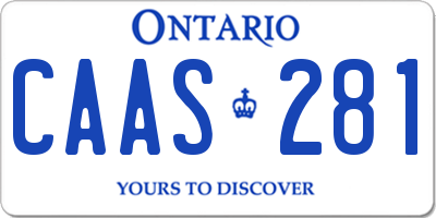 ON license plate CAAS281