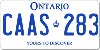 ON license plate CAAS283