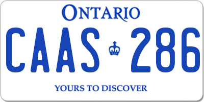 ON license plate CAAS286