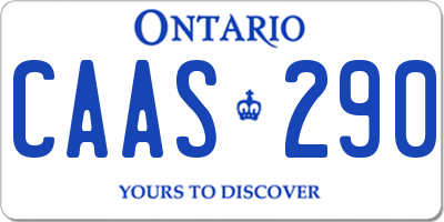 ON license plate CAAS290