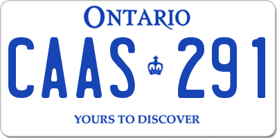 ON license plate CAAS291