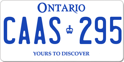 ON license plate CAAS295