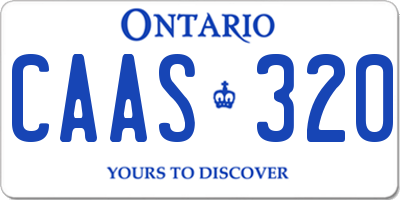 ON license plate CAAS320