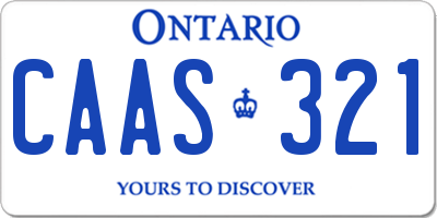 ON license plate CAAS321