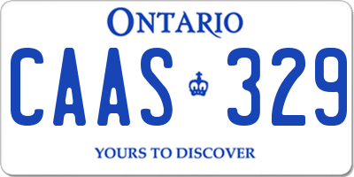 ON license plate CAAS329