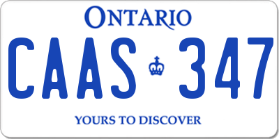 ON license plate CAAS347