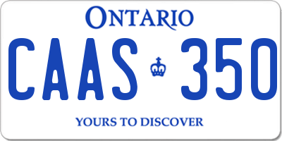 ON license plate CAAS350