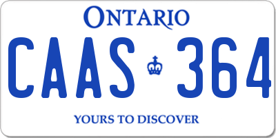 ON license plate CAAS364