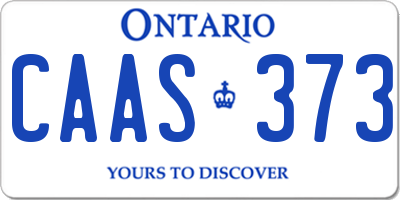 ON license plate CAAS373