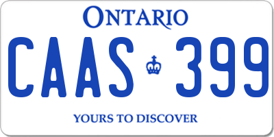 ON license plate CAAS399