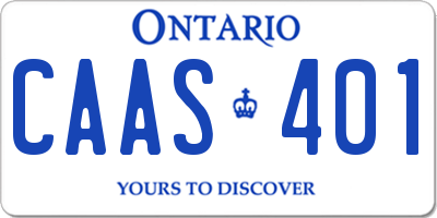 ON license plate CAAS401