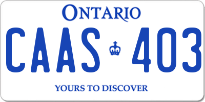 ON license plate CAAS403