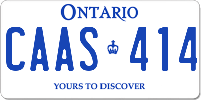 ON license plate CAAS414