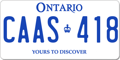 ON license plate CAAS418