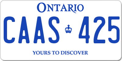 ON license plate CAAS425