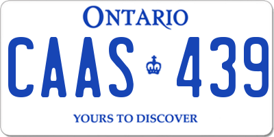 ON license plate CAAS439