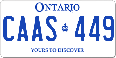 ON license plate CAAS449