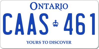 ON license plate CAAS461