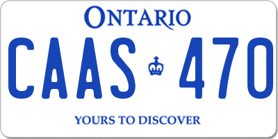 ON license plate CAAS470