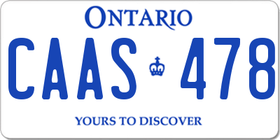 ON license plate CAAS478