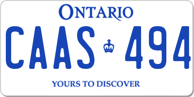 ON license plate CAAS494