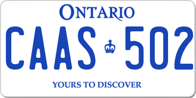 ON license plate CAAS502