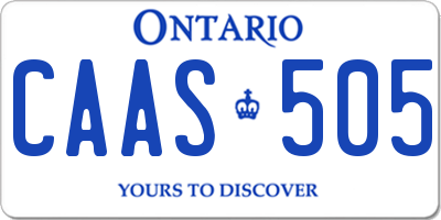 ON license plate CAAS505