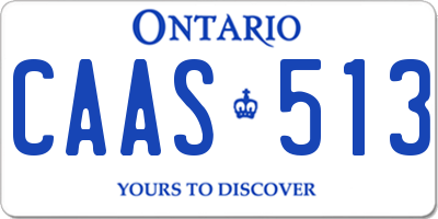 ON license plate CAAS513