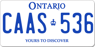 ON license plate CAAS536