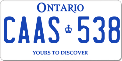 ON license plate CAAS538