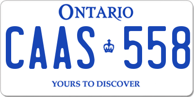 ON license plate CAAS558