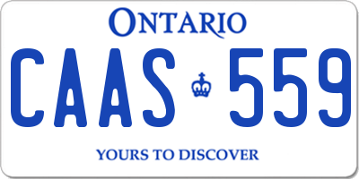 ON license plate CAAS559