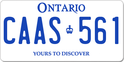 ON license plate CAAS561