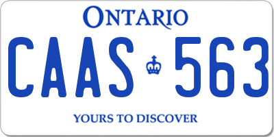 ON license plate CAAS563