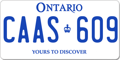 ON license plate CAAS609