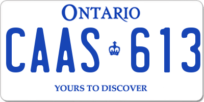 ON license plate CAAS613