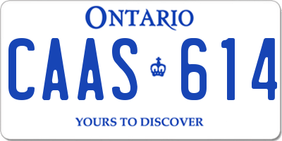 ON license plate CAAS614