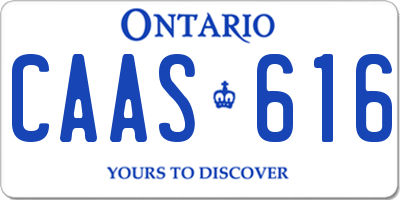 ON license plate CAAS616