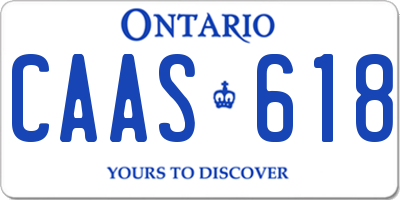 ON license plate CAAS618