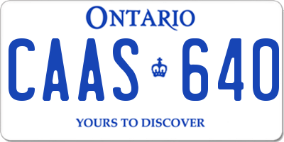 ON license plate CAAS640