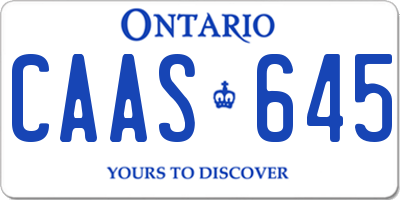 ON license plate CAAS645