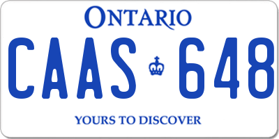 ON license plate CAAS648