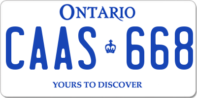 ON license plate CAAS668