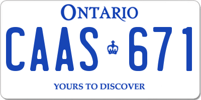 ON license plate CAAS671